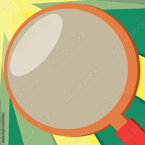 Flat design business Vector Illustration concept copy text for esp Web banners promotional material mock up template. Close Up Shot of Magnifying Glass with Light Reflection Magnifier Tool