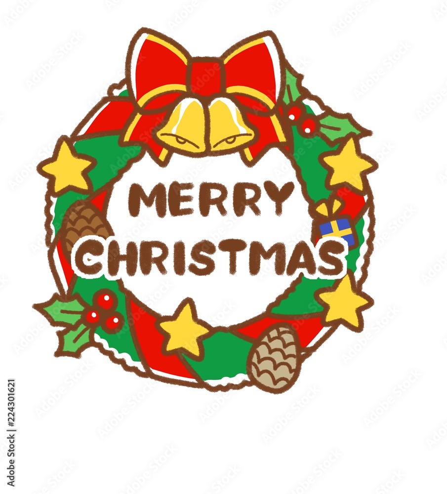 リース、メリークリスマス リース、メリークリスマス