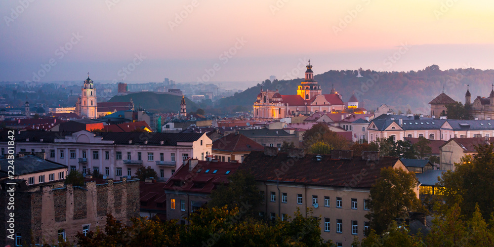Beautiful aerial view of Vilnius city, Lithuania