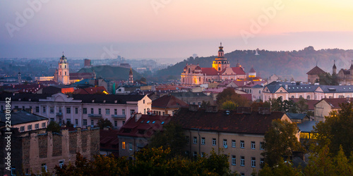 Obraz na płótnie Beautiful aerial view of Vilnius city, Lithuania w salonie
