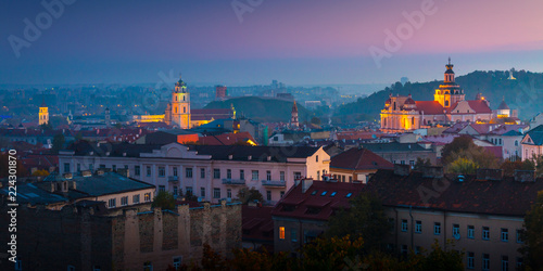 Beautiful aerial view of Vilnius city, Lithuania photo
