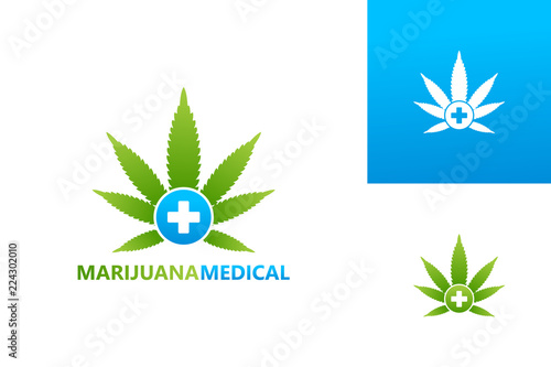 Marijuana Medical Logo Template Design Vector, Emblem, Design Concept, Creative Symbol, Icon