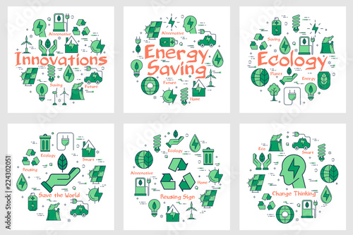 Six banners - innovations, energy saving, ecology