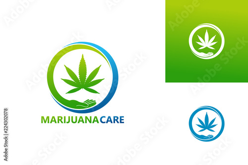 Marijuana Care Logo Template Design Vector, Emblem, Design Concept, Creative Symbol, Icon