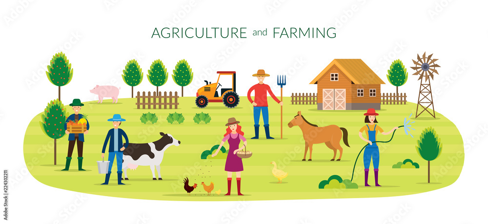 Farmer, Agriculture and Farming Concept