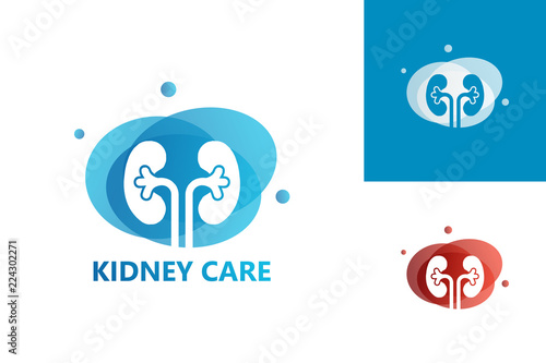 Kidney Care Logo Template Design Vector, Emblem, Design Concept, Creative Symbol, Icon