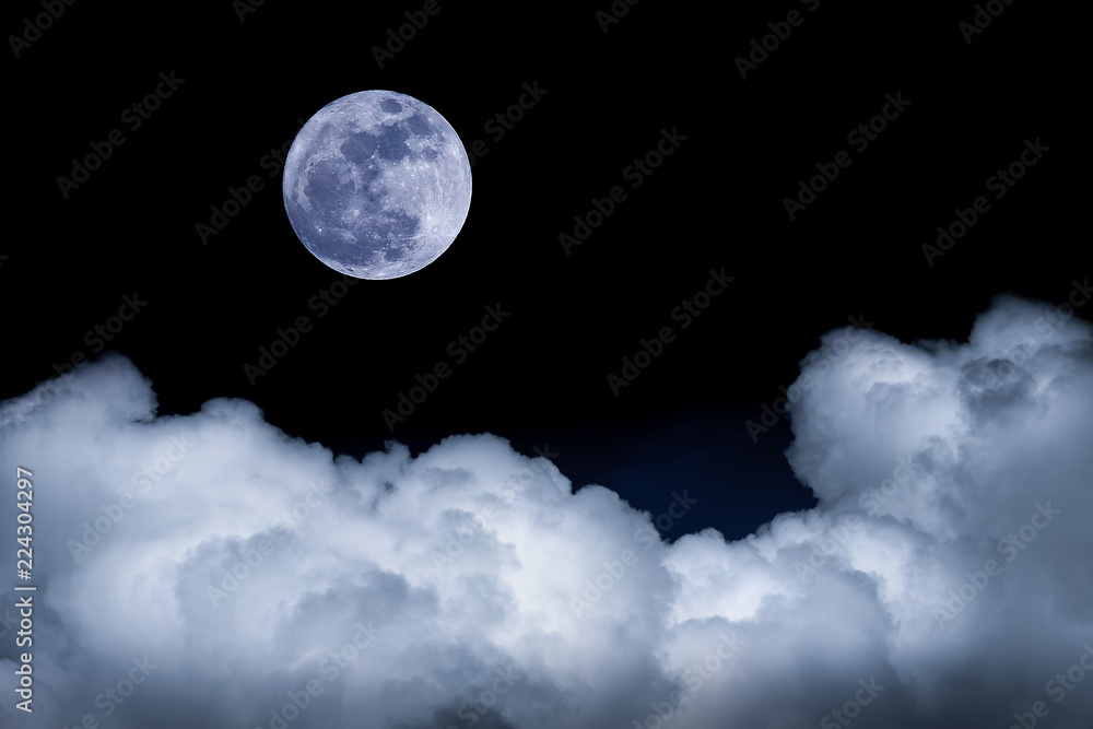 big moon background night sky
