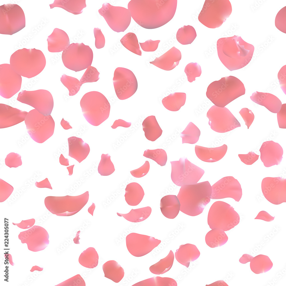 Pink rose petals. Seamless pattern background. Valentines day. Vector illustration. Wedding Pink rose petals. Seamless pattern background. Valentines day. Vector illustration. Wedding