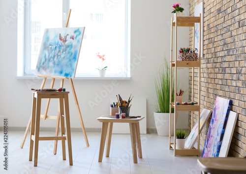 Interior of artist's workshop
