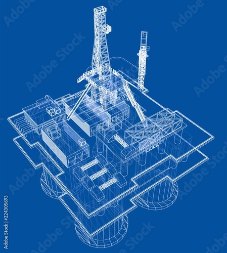 Offshore oil rig drilling platform concept
