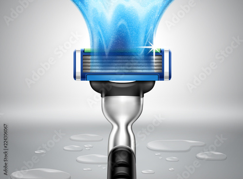 Razor with watery effect