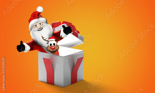 Santa Claus with Reindeer o...