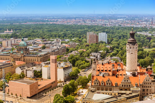 Картината върху платно Cityscape view of Leipzig city, Saxony, Germany