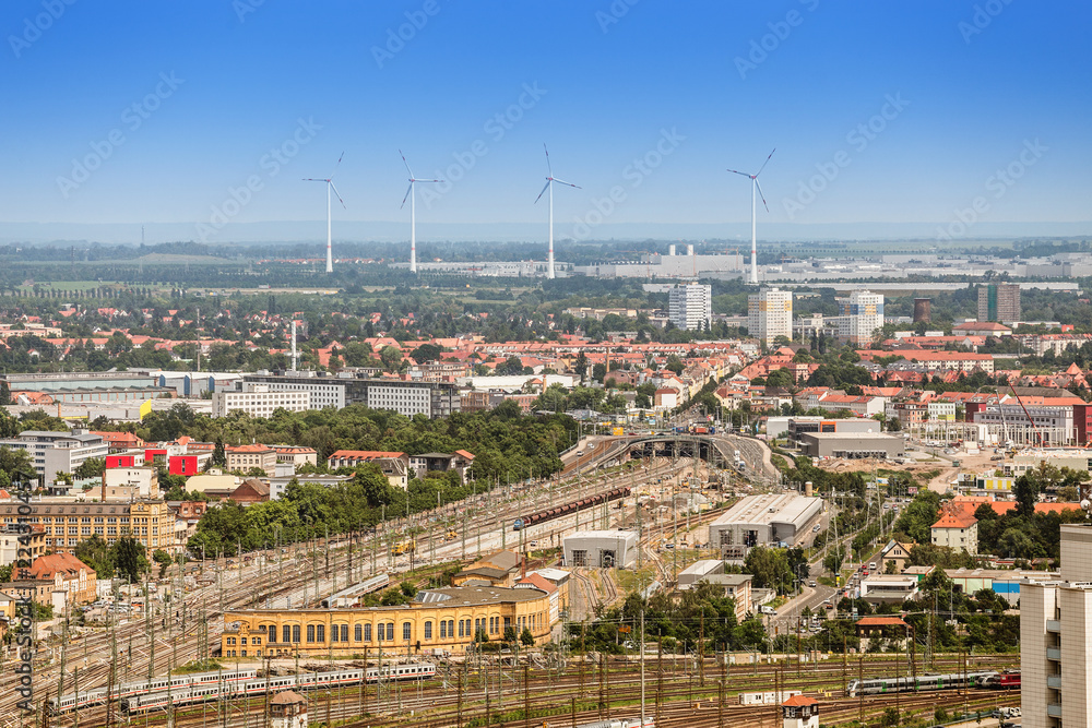 railways leading to station Hauptbahnhof of Leipzig, Germany