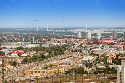 railways leading to station Hauptbahnhof of Leipzig  Germany