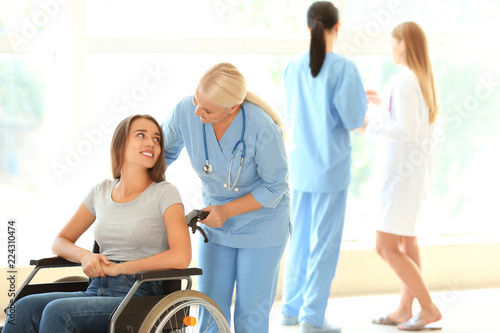 Handicapped young woman wit...
