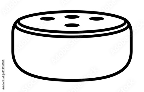 Small smart speaker virtual assistant line art vector icon for apps and websites