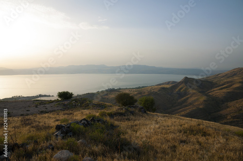 Cuadro en lienzo Sea of Galilee and the Golan Heights
