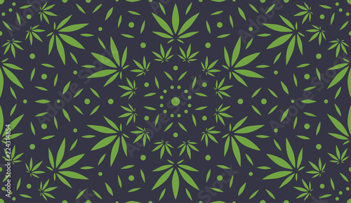 Cannabis Background. Vector Pattern.