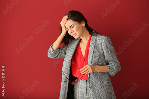 Beautiful stressed business...