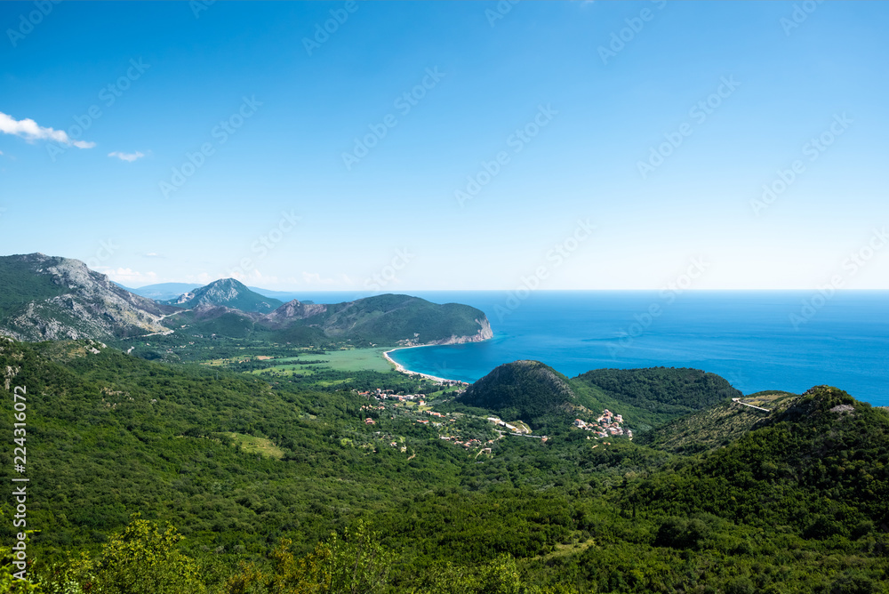 aerial view of in Budva rivier in Montenegro