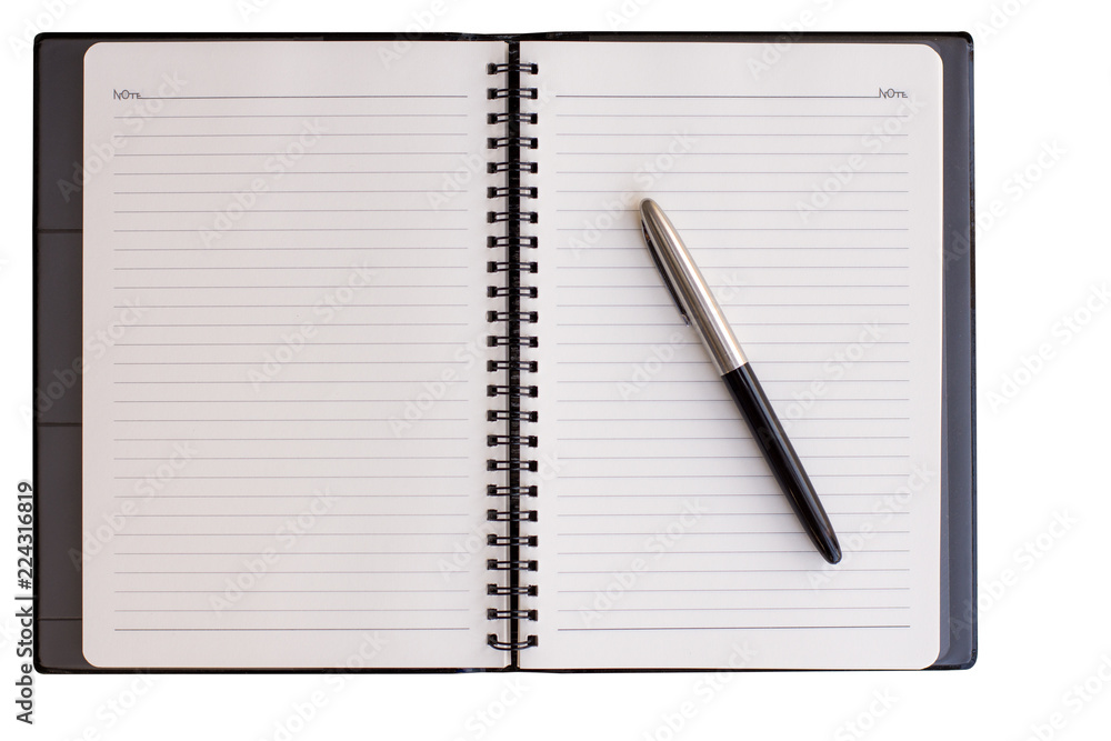 White blank opened spiral notebook isolated on white background. White blank opened spiral notebook isolated on white background.