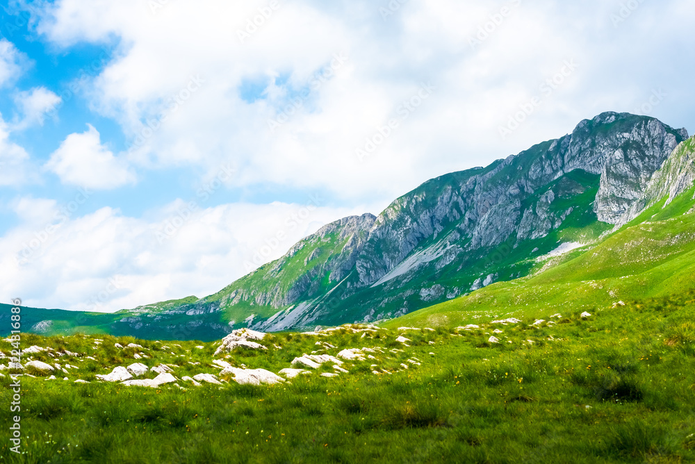 landscape of mountains and valley in Durmitor massif, Montenegro landscape of mountains and valley in Durmitor massif, Montenegro