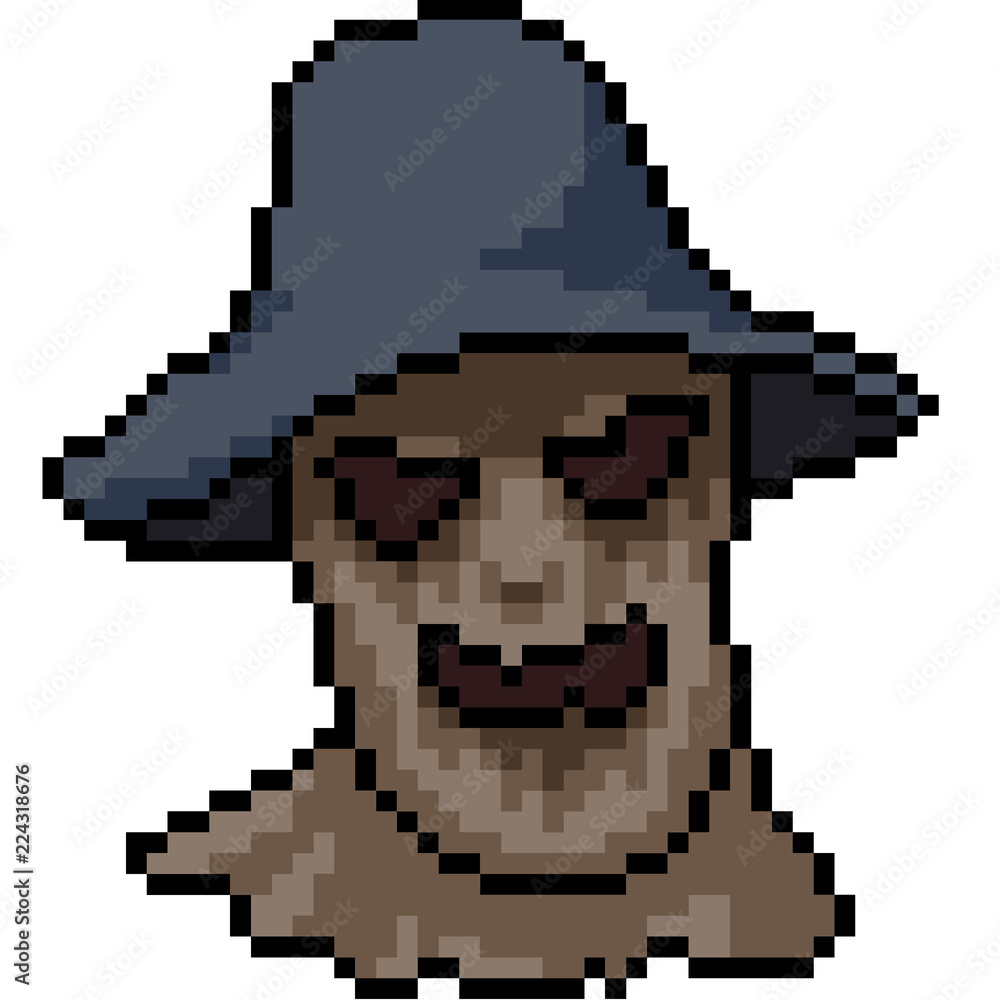 Obraz premium vector pixel art murderer mask