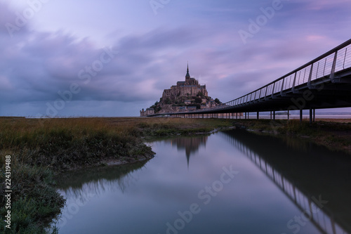 French landscape - Normandie. The Mont Saint Michel at sunrise. 