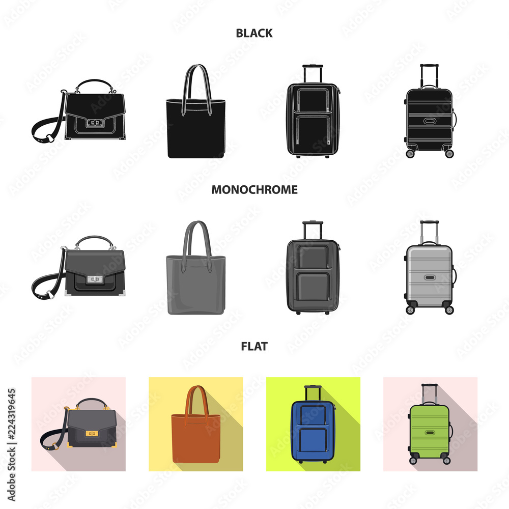 Vector illustration of suitcase and baggage logo. Set of suitcase and journey vector icon for stock. Vector illustration of suitcase and baggage logo. Set of suitcase and journey vector icon for stock.