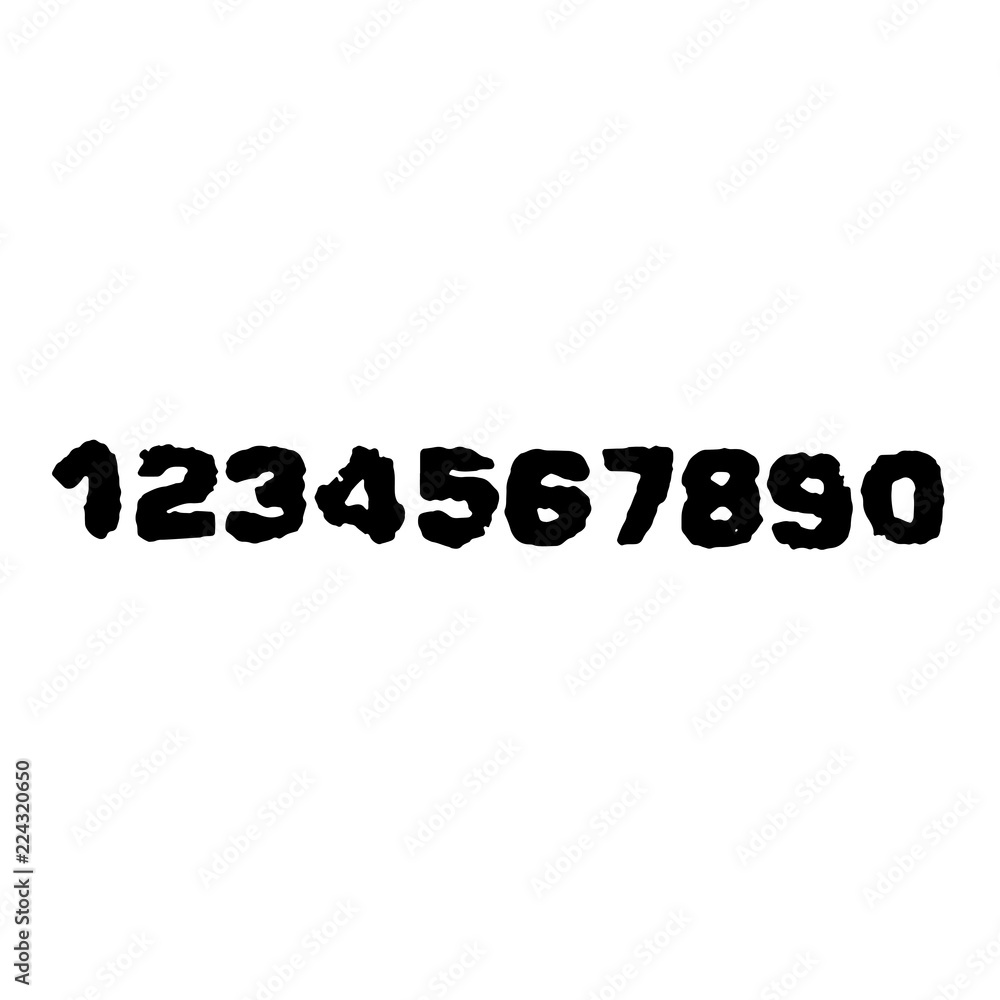 Distressed grunge numbers set. Stamp ink font. Vector illustration. Distressed grunge numbers set. Stamp ink font. Vector illustration.