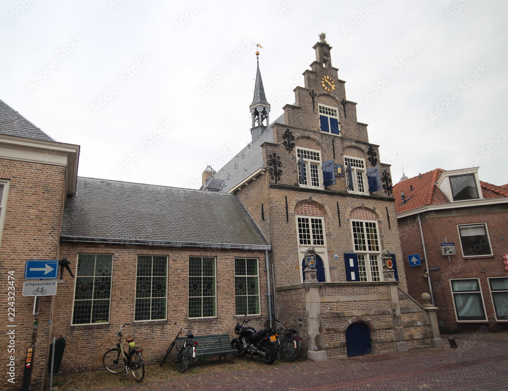 Ancient town hall of Haastrecht in the Netherlands in the center of the village Ancient town hall of Haastrecht in the Netherlands in the center of the village