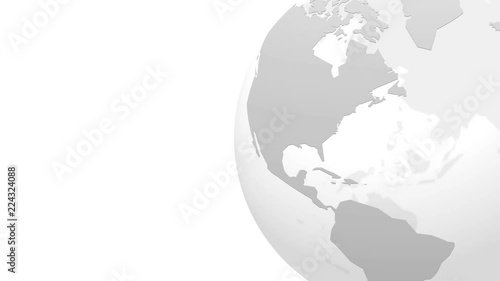 spinning silver earth globe loop animation