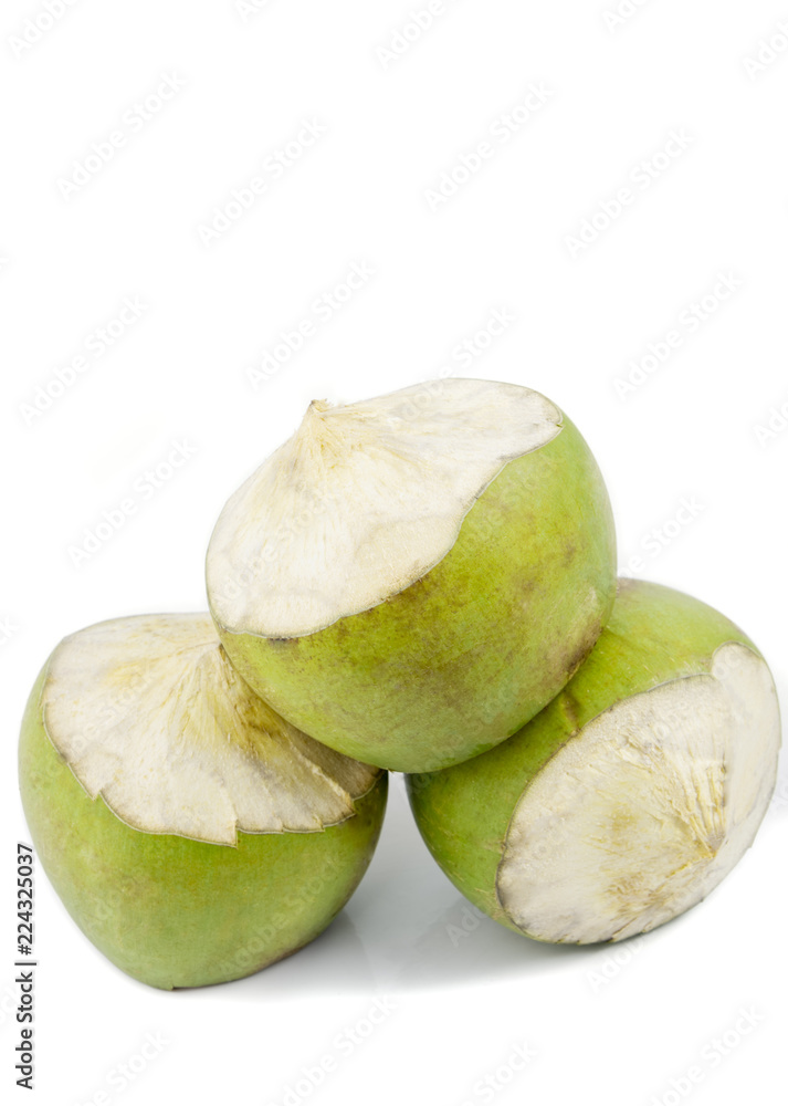 Green coconut truit isolated on white background Green coconut truit isolated on white background