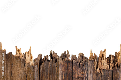 Old planks isolated on white. photo