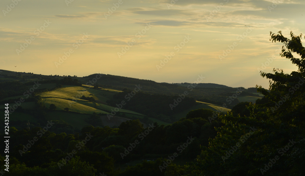 devon hills at dusk