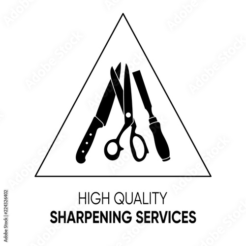 Simple black sharpening services icon vector sign