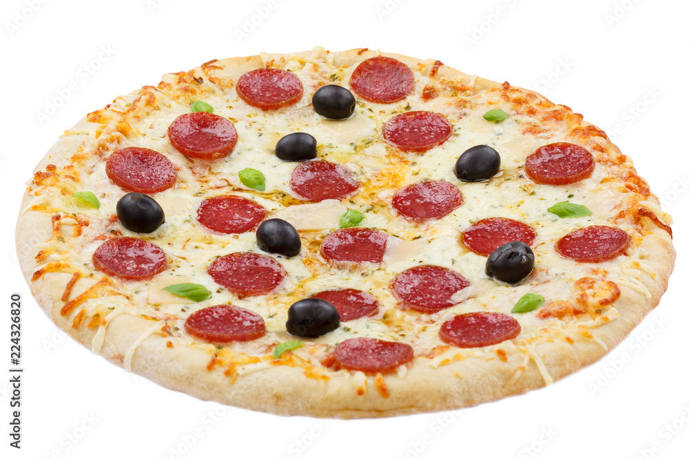 Wunschmotiv: Pizza Pepperoni Peperoni Salami freigestellt Freisteller isoliert #224326820