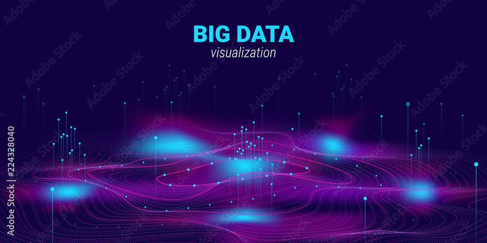 Obraz premium Abstract 3D Big Data Visualization.