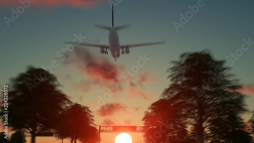 Airplane Arriving to Lipetsk Airport to Russia photo