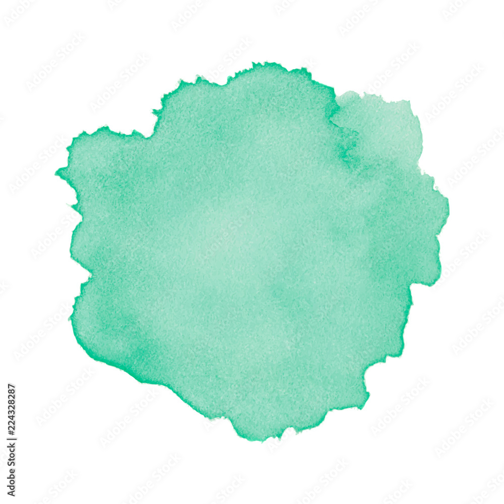 Green abstract watercolor isolated on white background. Editable design element for banner, poster, cover, brochure, flyer. 