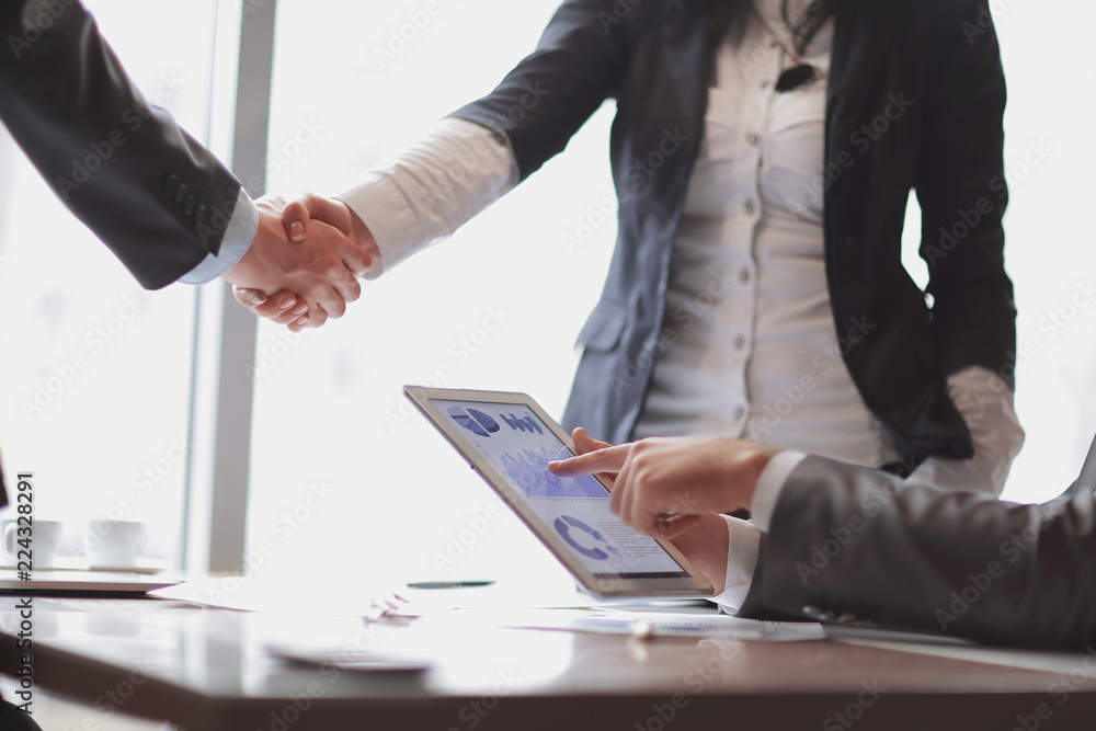 close up. handshake financial partners. close up. handshake financial partners.