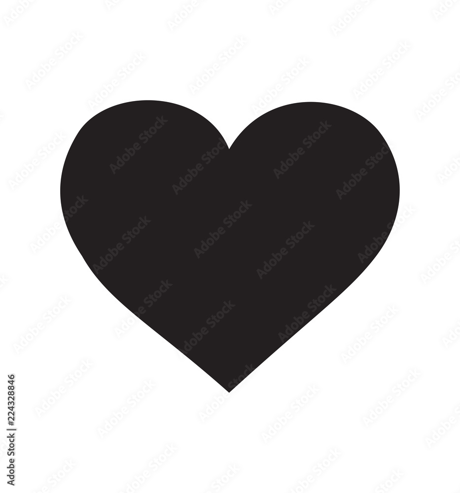 Heart icon flat isolated on background on white illustration Heart icon flat isolated on background on white illustration