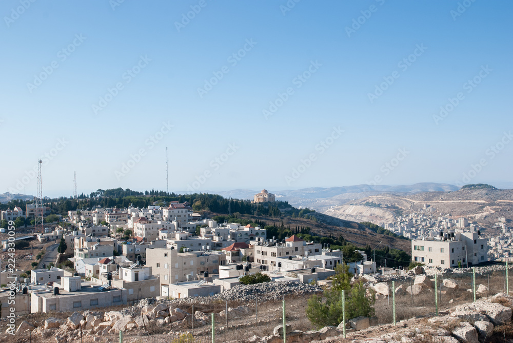 Aerial view of Nablus City (Shechem) from Gerizim mount