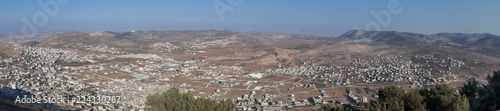 Large panoramic aerial view of Nablus City (Shechem) from Gerizim mount photo