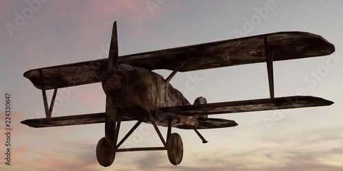 Fotografie Ghost of the pass - rusty German warplane Albatross from WW1