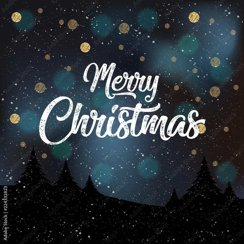 Elegant Christmas Background with Shining Gold Snowflakes. Vector, illustration, eps10