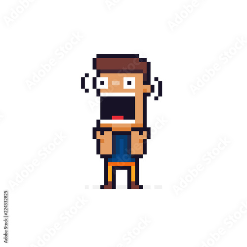 Pixel Art Scared Character