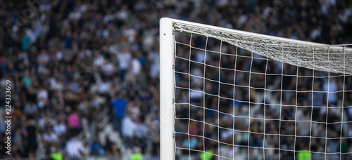 Soccer goal net during the game