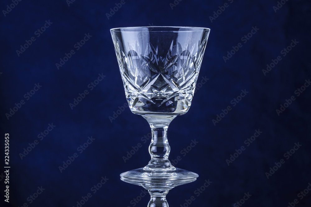 Old cut glass lead crystal goblet Old cut glass lead crystal goblet